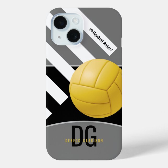 Volleyball Rules | Initials Case-Mate iPhone Case (Back)