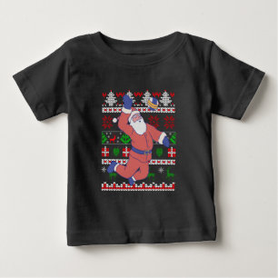 Volleyball Santa Claus Ugly Christmas Baby T-Shirt