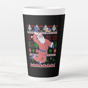 Volleyball Santa Claus Ugly Christmas Latte Mug