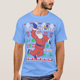 Volleyball Santa Claus Ugly Christmas T-Shirt