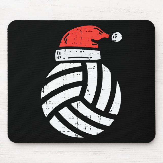 Volleyball Santa Hat Christmas Xmas Sports Player  Mouse Pad (Front)