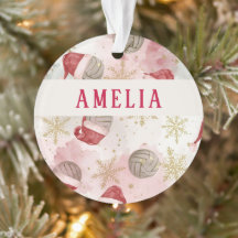 Volleyball Santa Hat Name Christmas