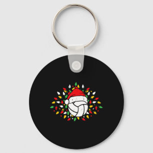 Volleyball Santa Hat Xmas Sports Lovers Present Key Ring