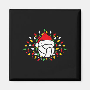 Volleyball Santa Hat Xmas Sports Lovers Present Magnet