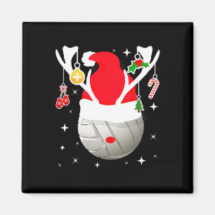 Volleyball Santa Reindeer Christmas Pajama Xmas Pj Magnet