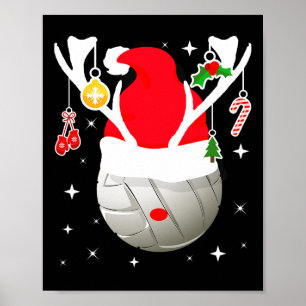 Volleyball Santa Reindeer Christmas Pajama Xmas Pj Poster