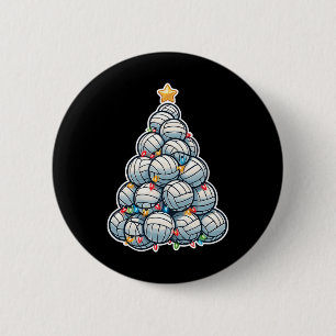 Volleyball Santa Xmas Tree Funny Christmas Player 6 Cm Round Badge