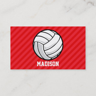 Volleyball; Scarlet Red Stripes Business Card