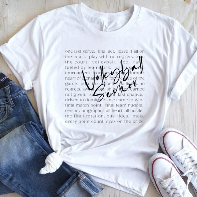 Volleyball Senior Motivational Phrases Typography  T-Shirt (Creator Uploaded)