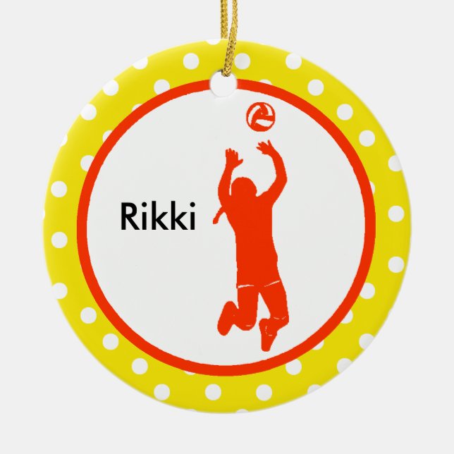 Volleyball Setter Ornament Personalise (Front)