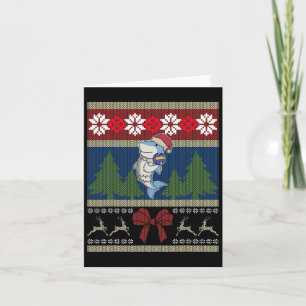 Volleyball Shark Ugly Sweater Christmas Lights San Card