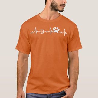 Volleyball Shirt Dog Lover Heartbeat Volleyball Lo