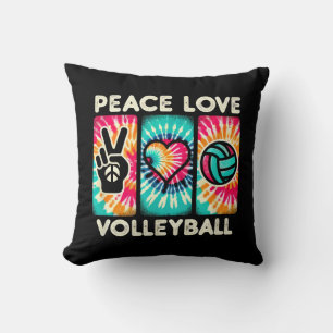 Volleyball Shirt For Teens Women Girls Peace Love Cushion