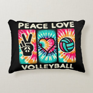 Volleyball Shirt For Teens Women Girls Peace Love Decorative Cushion