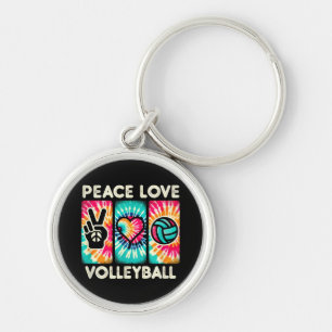 Volleyball Shirt For Teens Women Girls Peace Love Key Ring