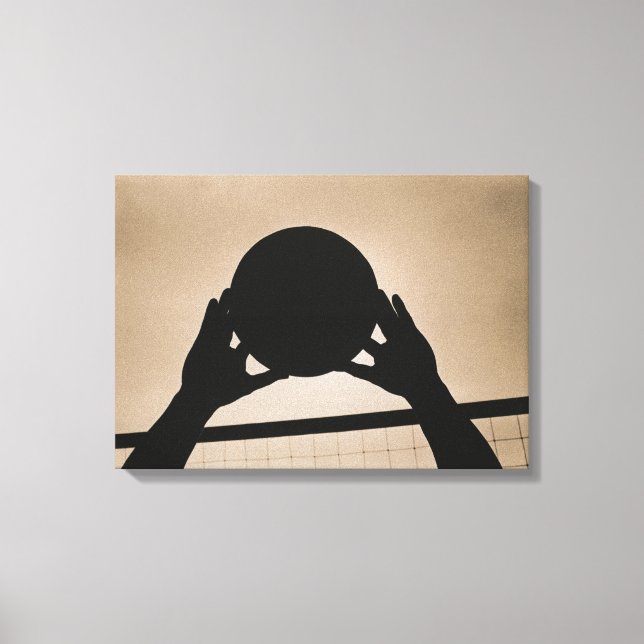 Volleyball Silhouette 2 Canvas Print (Front)