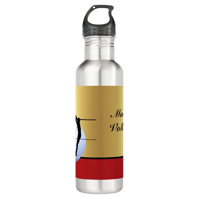Volleyball Silhouetted Players with Ball elegant 710 Ml Water Bottle (Front)