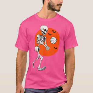 Volleyball Skeleton Volleyball Player Halloween Vo T-Shirt