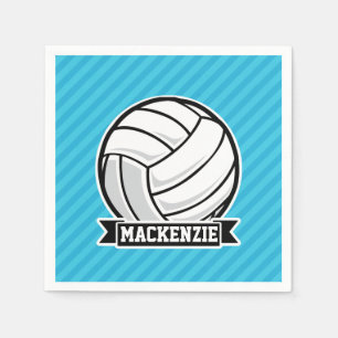 Volleyball; Sky Blue Stripes Napkin