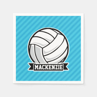 Volleyball; Sky Blue Stripes Napkin