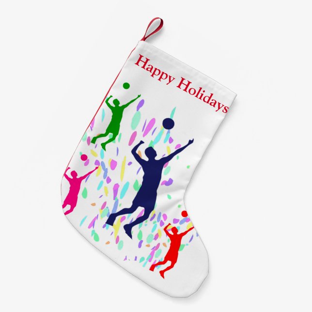 VOLLEYBALL   SMALL CHRISTMAS STOCKING (Front (Hanging))