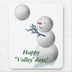 Volleyball Snowman Christmas Mouse Pad