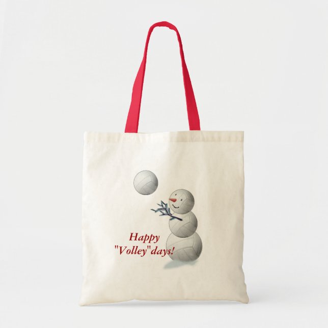 Volleyball Snowman Christmas Tote Bag (Front)