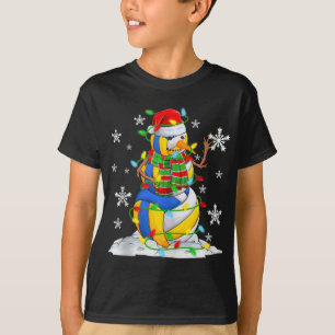 Volleyball Snowman Christmas Tree Lights Xma T Shi T-Shirt