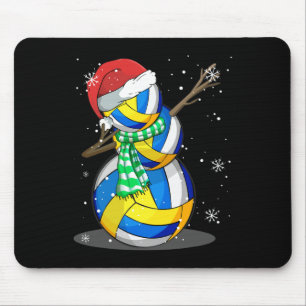 Volleyball Snowman Dabbing Funny Christmas Gift Pa Mouse Pad