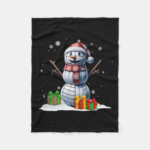 Volleyball Snowman Men Boy Christmas Volleyball Pl Fleece Blanket