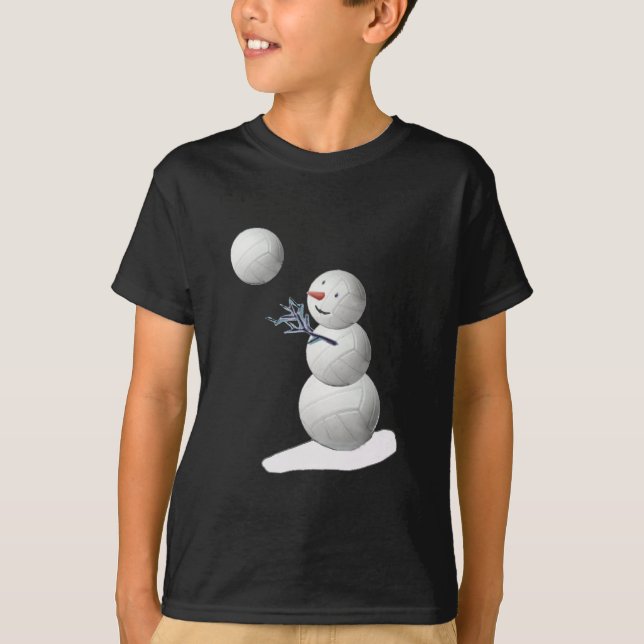 Volleyball Snowman T-Shirt (Front)