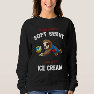 Volleyball Soft Serve Sloth Volleyball Sweatshirt