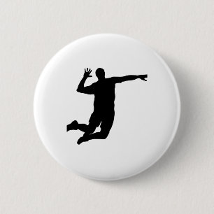 Volleyball Spike Silhouette 6 Cm Round Badge