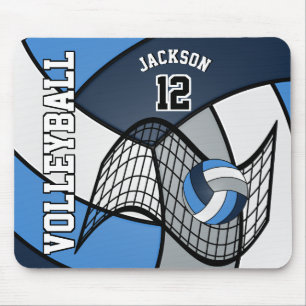 Volleyball 🏐 Sport in a Blue, White and Gray Mouse Pad