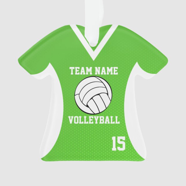 Volleyball Sports Jersey Green with Photo Ornament (Front)