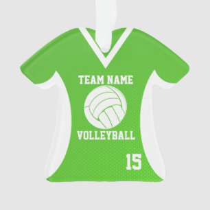 Volleyball Sports Jersey Green with Photo Ornament