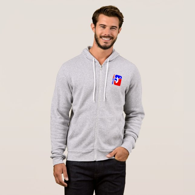 Volleyball Sports | Men's Full-Zip Hoodie (Front Full)