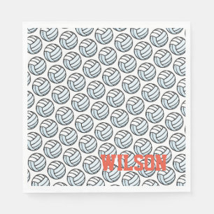 Volleyball Sports Party Name Team Colours Fun Napkin