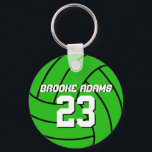 Volleyball Sports Team Keychain Customise Colour<br><div class="desc">A cool and colourful sports theme keychain as gift for families and friends. Volleyball keychain with personalised name and player number. A great souvenir for volleyball coach,  captain and players. You can customise the background colour to the colour you want.</div>