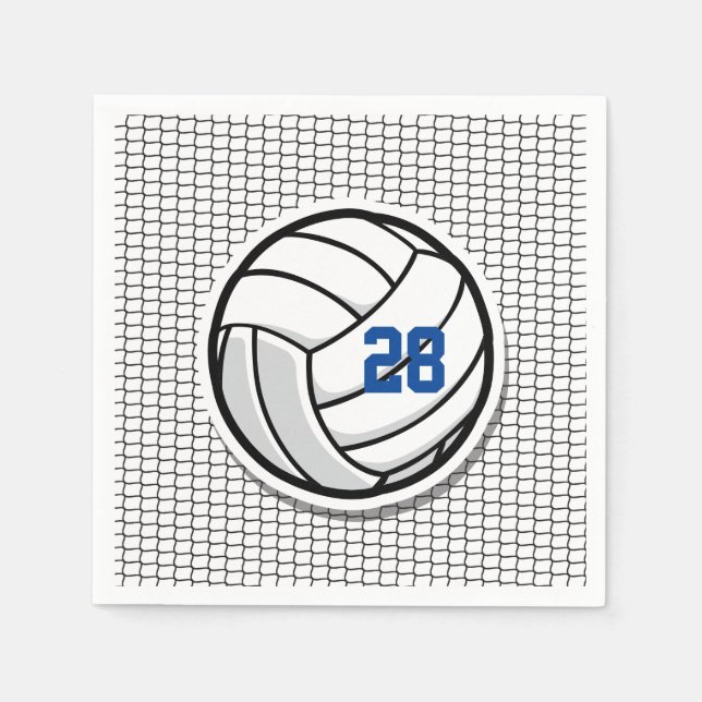 Volleyball Sports Team Number Colours Fun Napkin (Front)