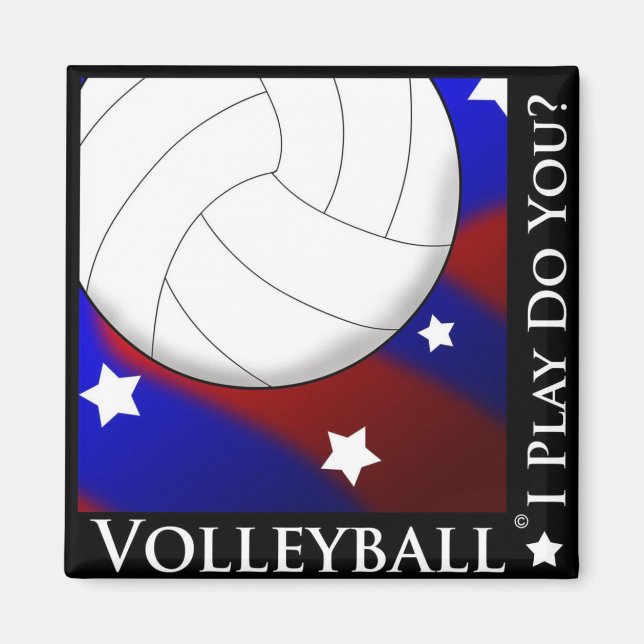 Volleyball Stars & Stripes Magnet (Front)