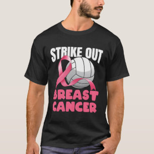 Volleyball Strike Out Breast Cancer Awareness T-Shirt