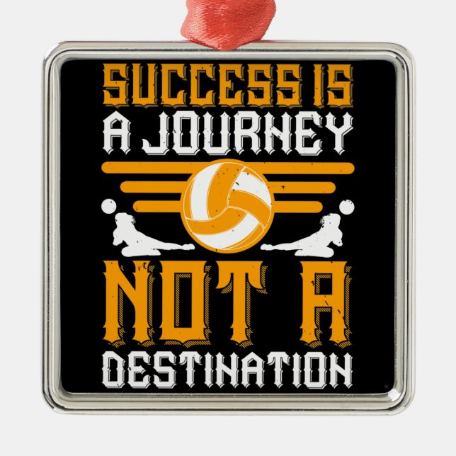 Volleyball - Success Is A Journey Metal Tree Decoration (Front)
