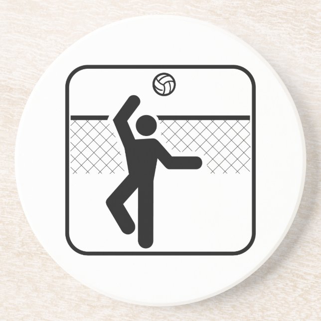 Volleyball Symbol Coaster (Front)