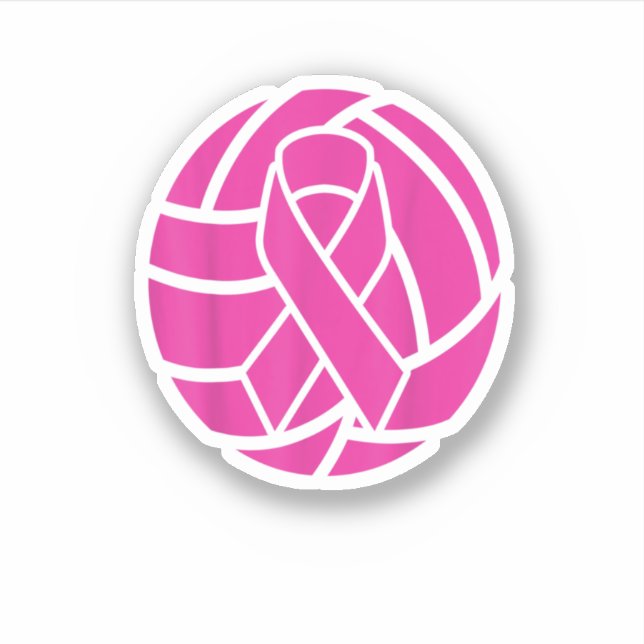 Volleyball T Breast Cancer Volleyball Pink Ribbon  (Front)