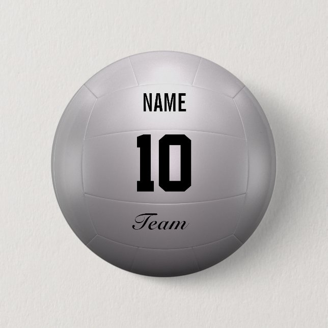 Volleyball Team 6 Cm Round Badge (Front)