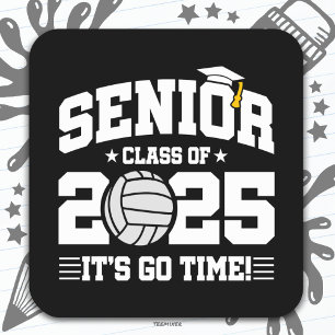 Volleyball Team Class 2025 Graduation Senior 2025 Square Sticker