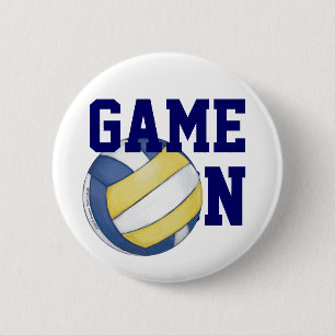 Volleyball Team Name and Number 6 Cm Round Badge