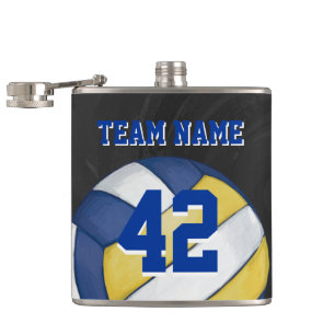 Volleyball Team Name and Number Hip Flask