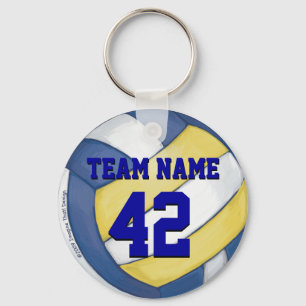 Volleyball Team Name and Number Key Ring